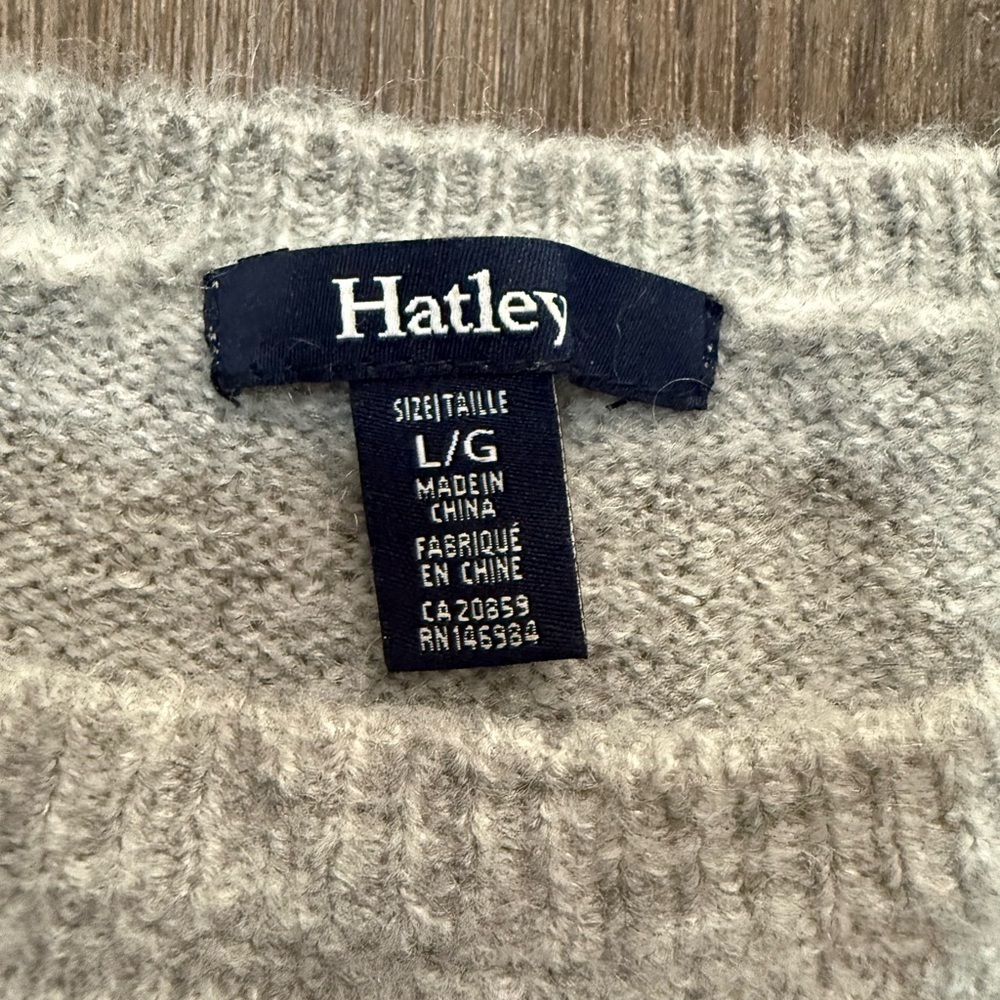 Hatley Grey Melange Landscape Sweater Colorblock Wool Blend Women’s Large - Picture 2 of 5